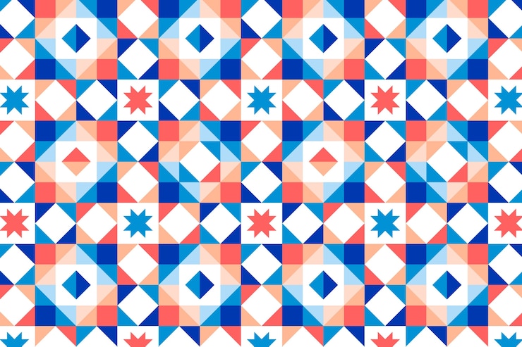 無料Vector フラットなデザインのカラフルな幾何学模様