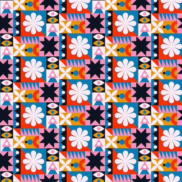 Free vector flat design colorful geometric pattern