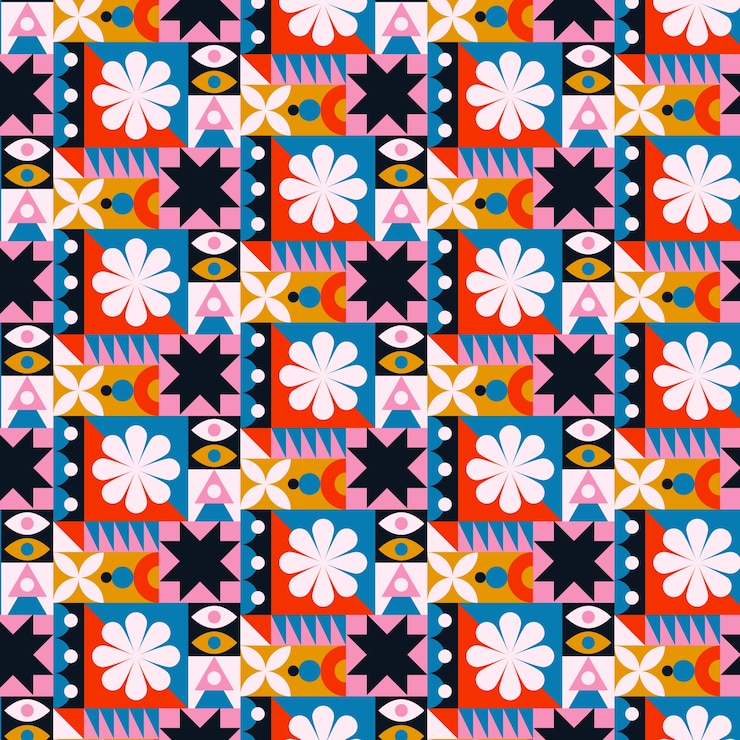 Free Vector flat design colorful geometric pattern