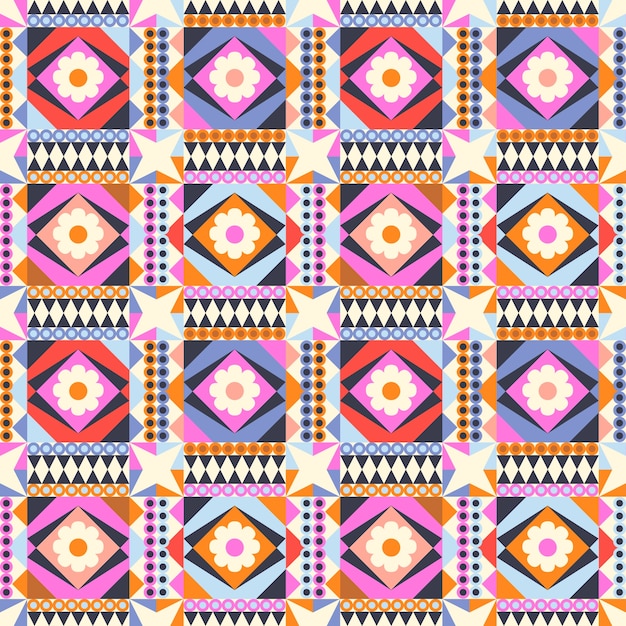 Free vector flat design colorful geometric pattern