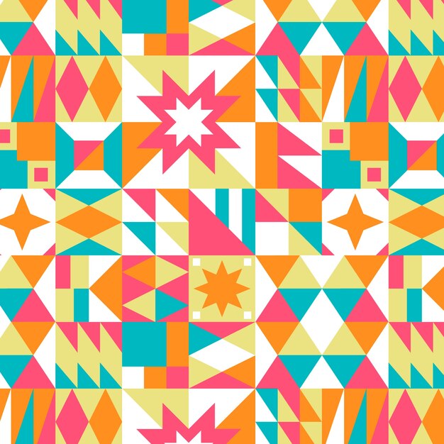 Flat design colorful geometric pattern