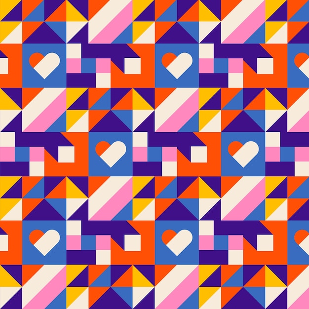 평면 디자인 다채로운 기하학적 패턴