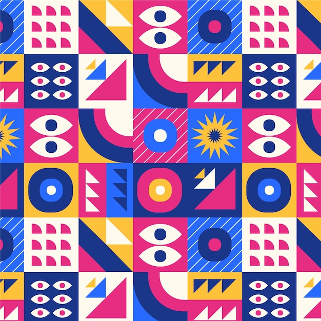 Free vector flat design colorful geometric pattern