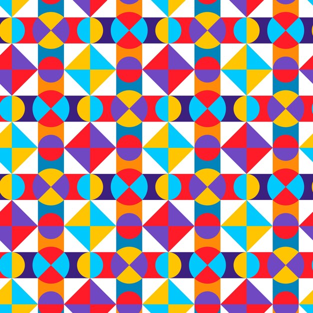 Flat design colorful geometric pattern