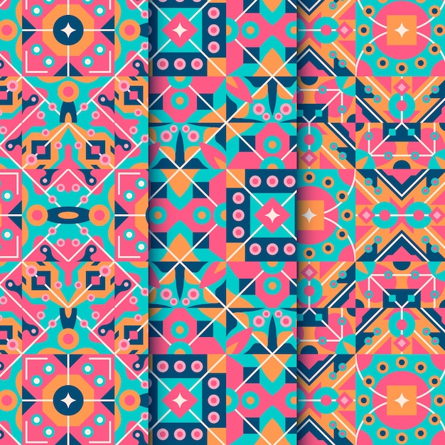 Free vector flat design colorful geometric pattern