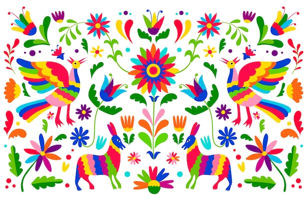 Flat design colorful mexican background