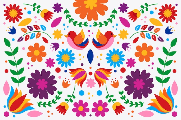 Flat design colorful mexican background