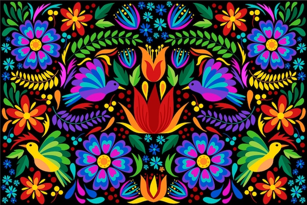 Vettore gratuito design piatto colorato sfondo messicano