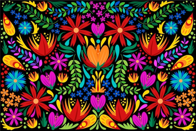 Flat design colorful mexican background