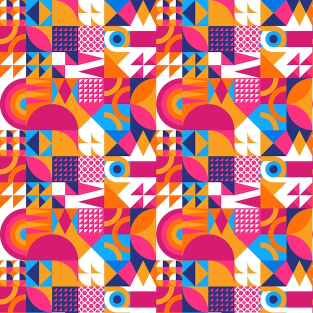 Бесплатное векторное изображение Плоский дизайн красочный мозаичный узор
