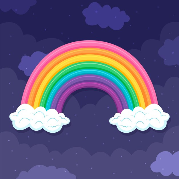 Flat design colorful rainbow