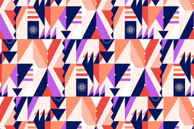 Flat design colour blocked pattern design