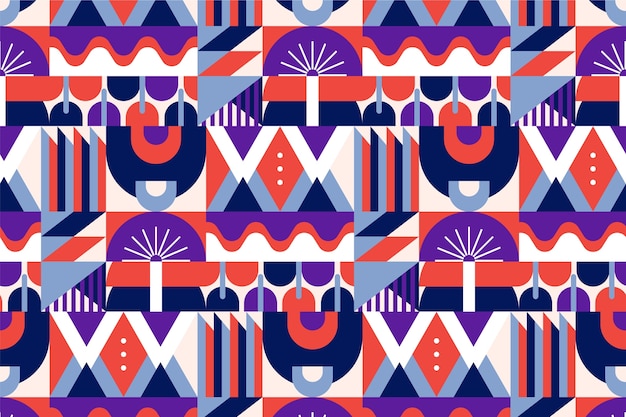 Flat design colour blocked pattern design