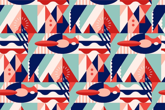 Free vector flat design colour blocked pattern design