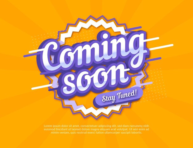 Flat design coming soon promo background