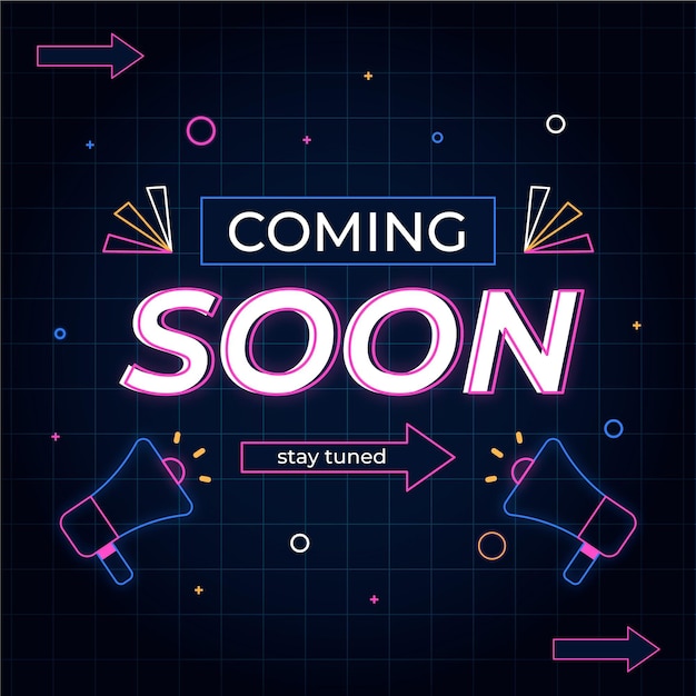 Flat design coming soon promo background