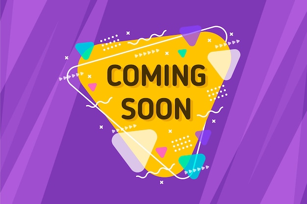 Free vector flat design coming soon promo wallpaper