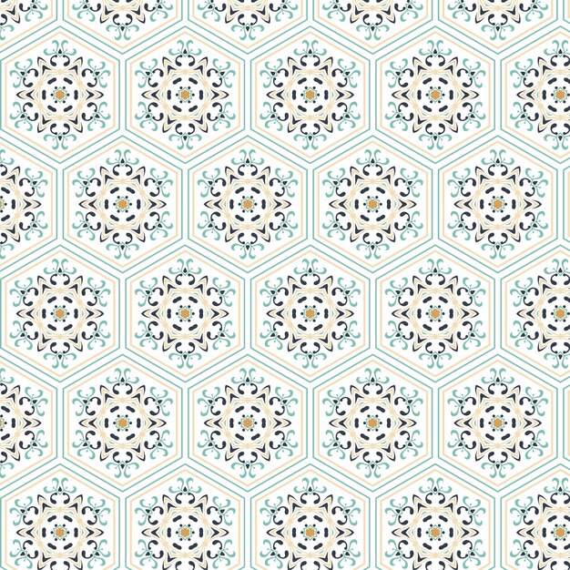 Flat design complex arabesque pattern