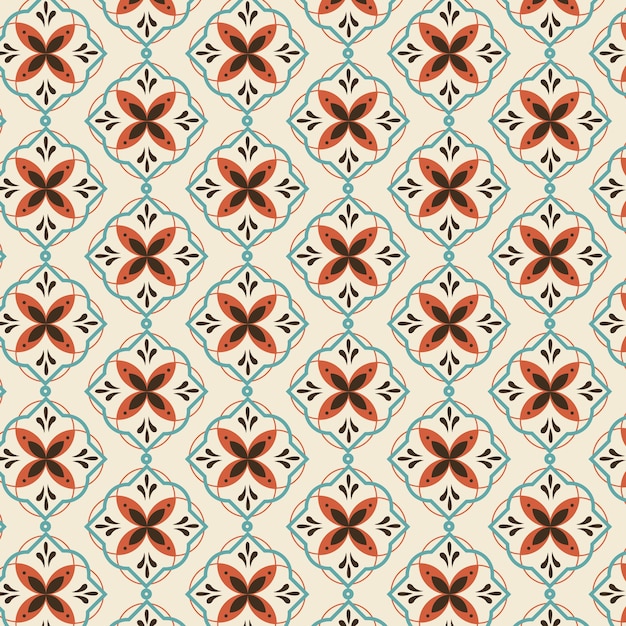 Free vector flat design complex arabesque pattern