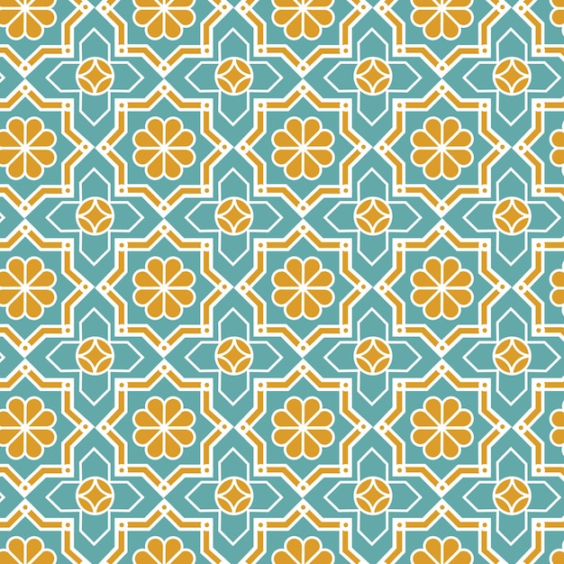 免费矢量平面设计复杂的阿拉伯式花纹图案