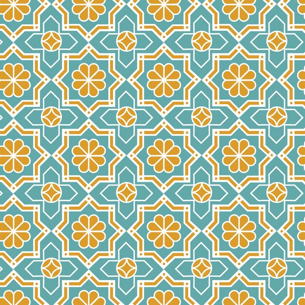 Flat design complex arabesque pattern