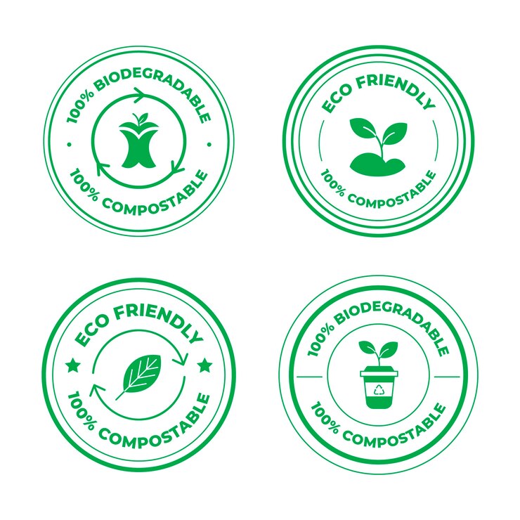 Free Vector flat design compostable labels and stamps