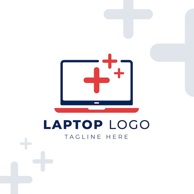 Flat design computer logo template