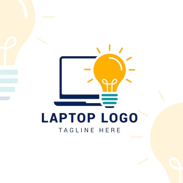 Flat design computer logo template