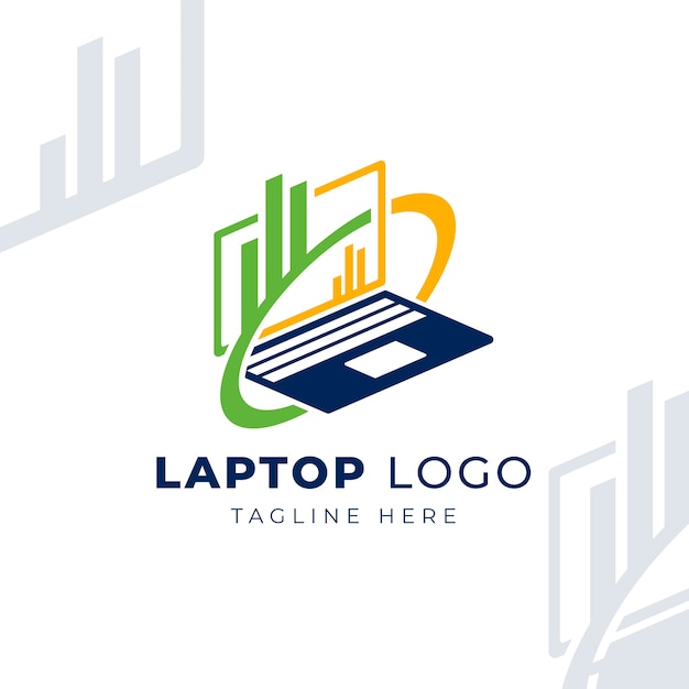 Flat design computer logo template