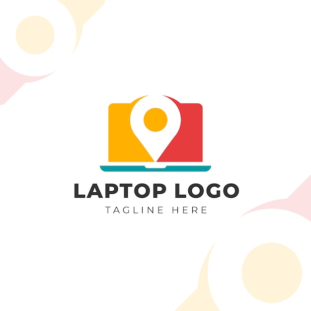 Modello di logo del computer design piatto