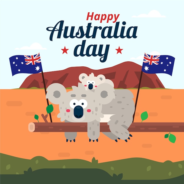 Free vector flat design concept for australia day