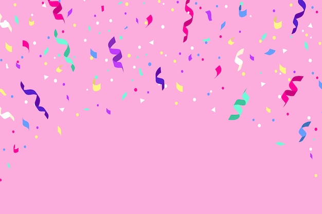 Flat design confetti background theme