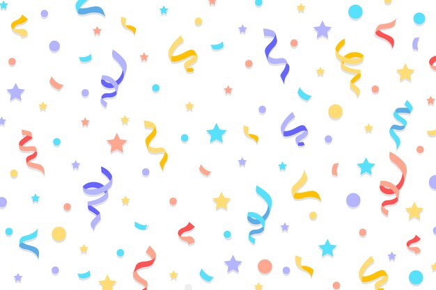 Flat design confetti background