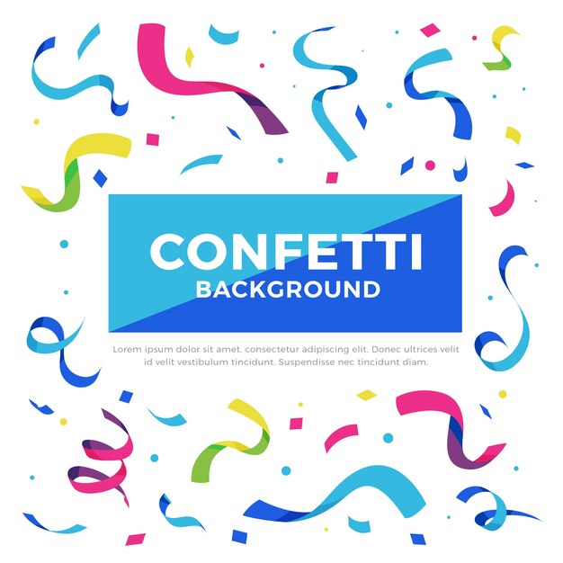 Flat design confetti background