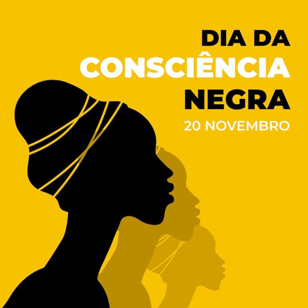 Плоский дизайн consiencia negra day