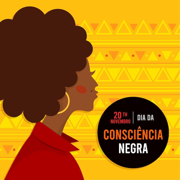 Flat design consiencia negra day