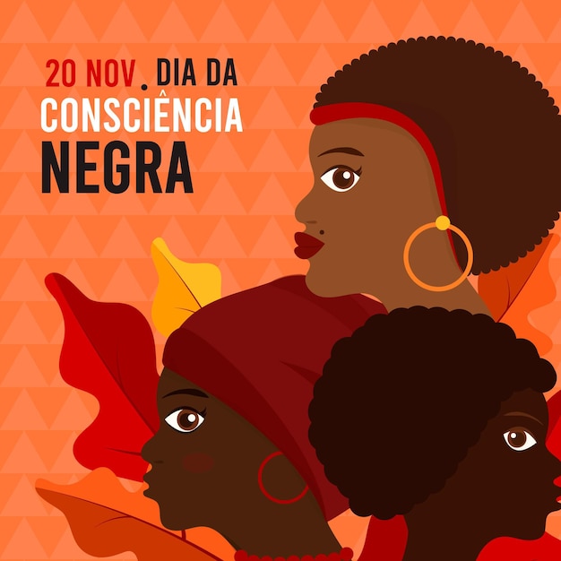 Плоский дизайн consiencia negra day