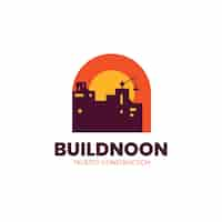 Free vector flat design construction company logo template