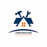 Free vector flat design construction company logo