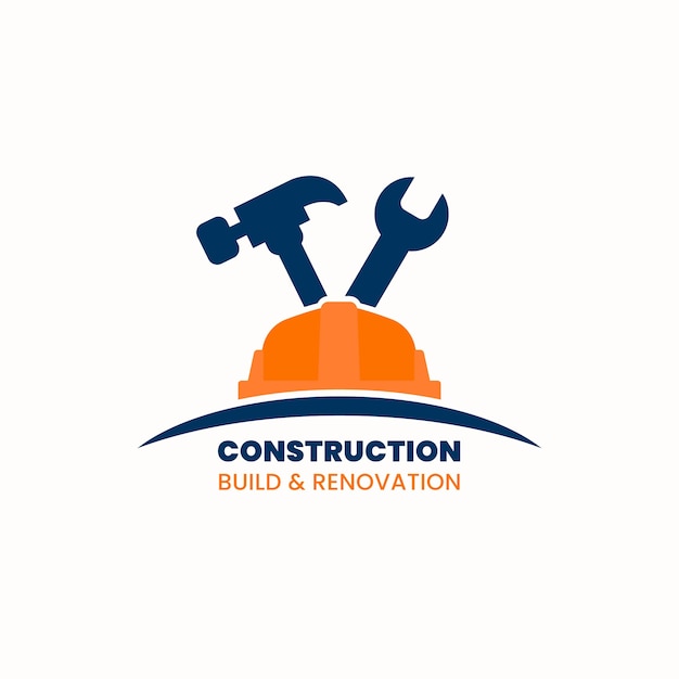 Flat design construction company logo