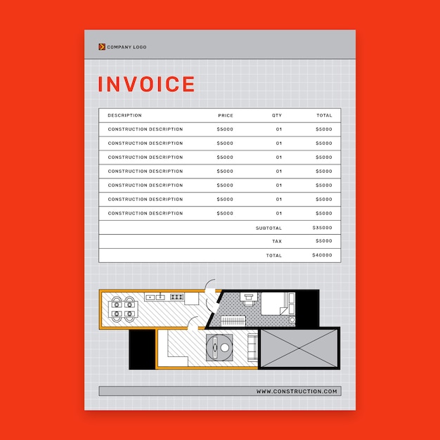 Free vector flat design construction  design template