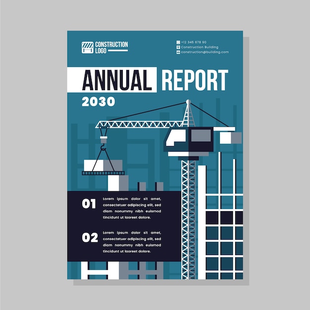 Flat design construction project annual report