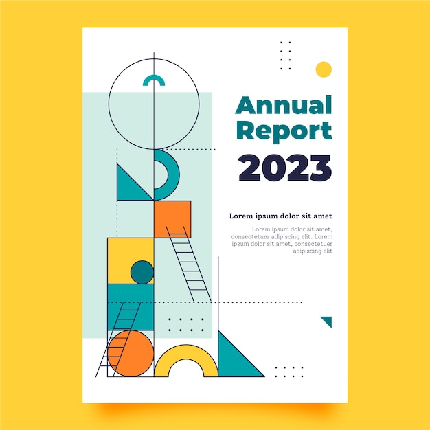 Free vector flat design construction project annual report