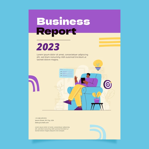 Flat design consultancy report template