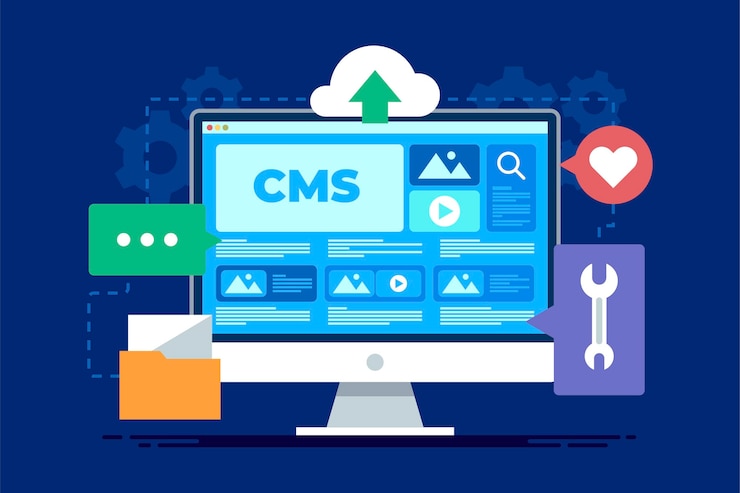 Free Vector flat design content management system concept illustration