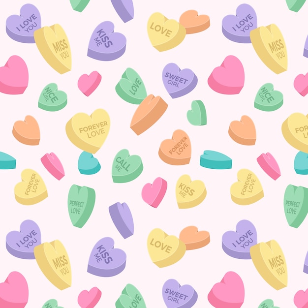 Free vector flat design conversation hearts illustration pattern