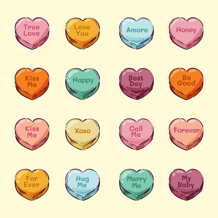 Free Vector flat design conversation hearts pattern illustration