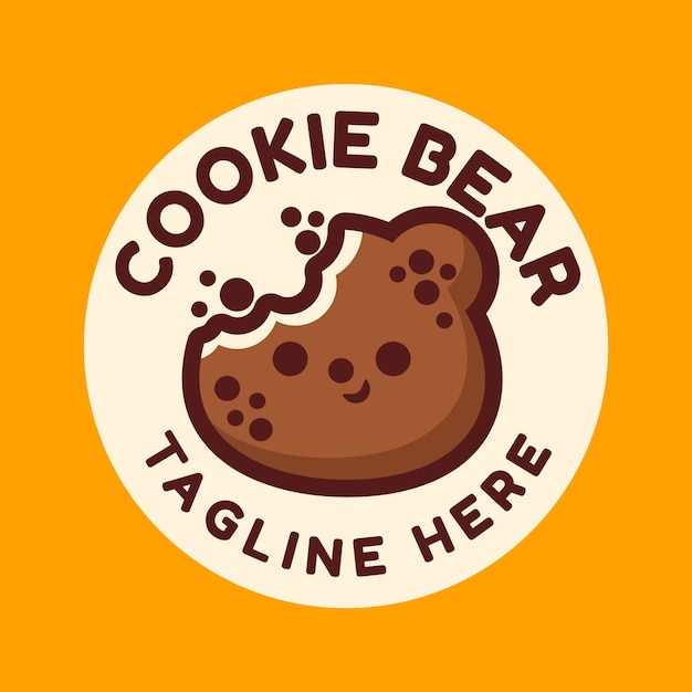 Free vector flat design cookies logo template