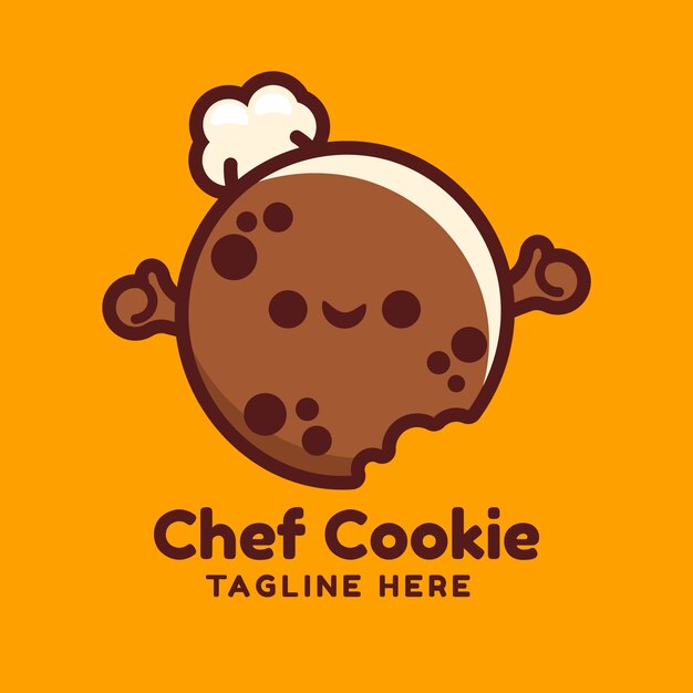 フラットなデザインのクッキーのロゴのテンプレート