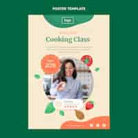 Free vector flat design cooking class poster template